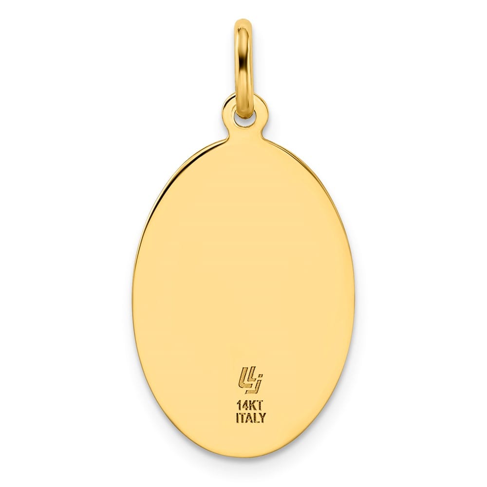 14K Yellow Gold Oval St. Christopher 25.42 mm x 15.2 mm Pendant