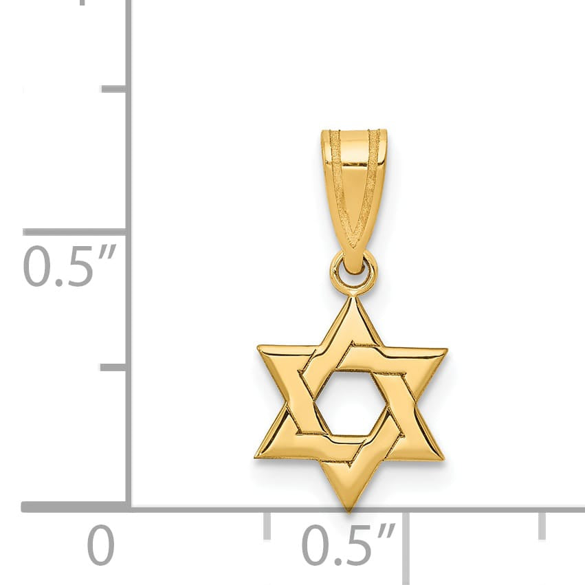 14K Yellow Gold Petite Classic Star of David Pendant