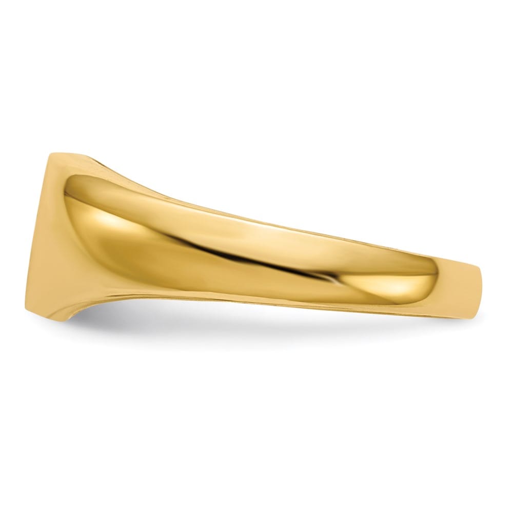 14k Yellow Gold Point AA Diamond 7.0x6.0mm Open Back Heart Signet Ring