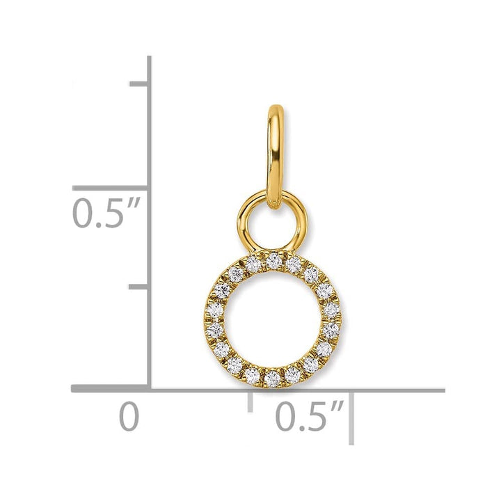 14K Yellow Gold Polished 1/10 ct Diamond Open Circle Charm