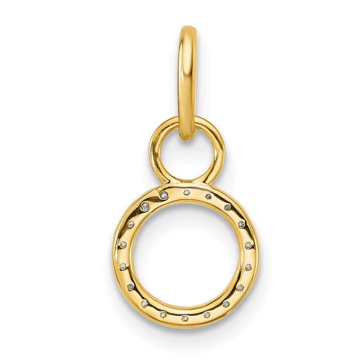 14K Yellow Gold Polished 1/10 ct Diamond Open Circle Charm