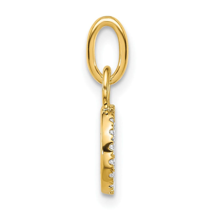 14K Yellow Gold Polished 1/10 ct Diamond Open Circle Charm