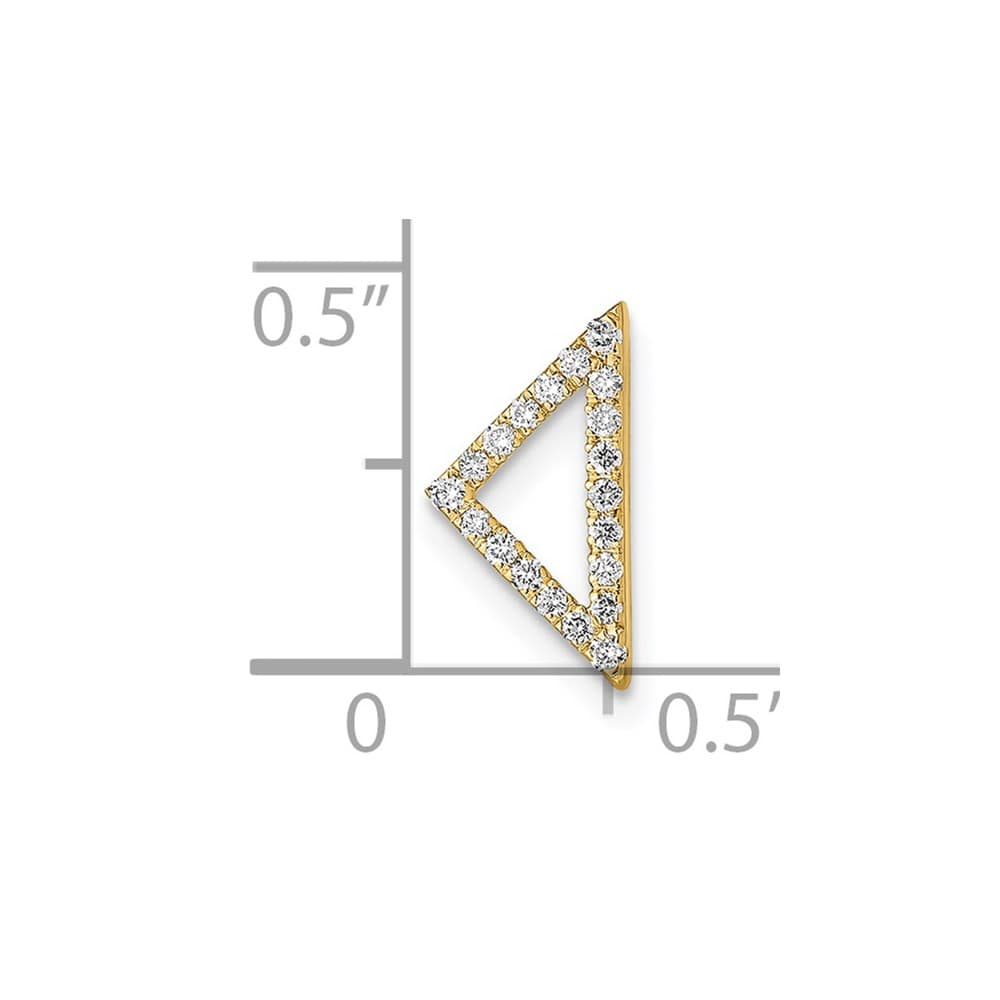 14K Yellow Gold Polished 1/10 ct Diamond Triangle Chain Slide