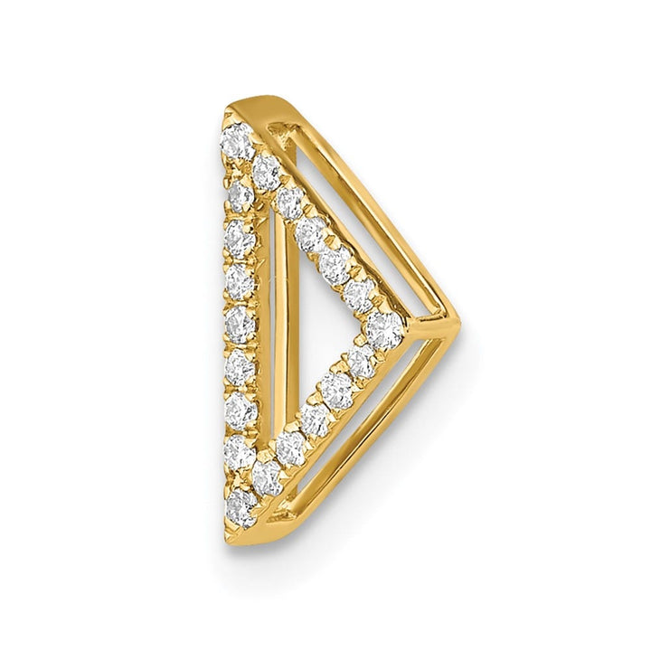 14K Yellow Gold Polished 1/10 ct Diamond Triangle Chain Slide