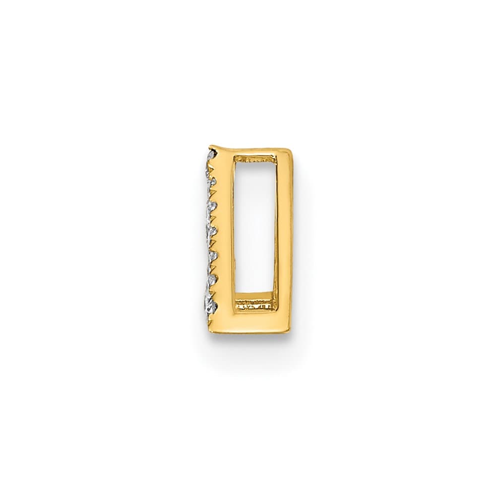 14K Yellow Gold Polished 1/10 ct Diamond Triangle Chain Slide