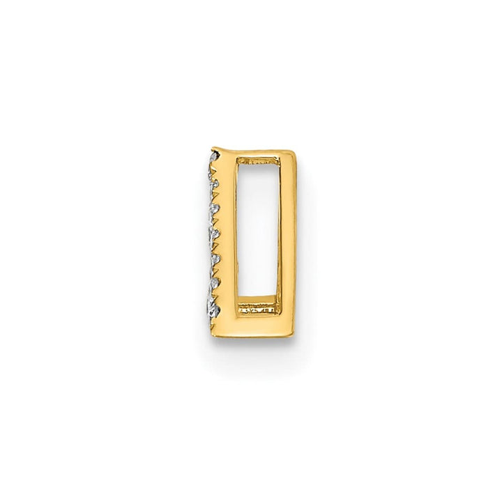 14K Yellow Gold Polished 1/10 ct Diamond Triangle Chain Slide