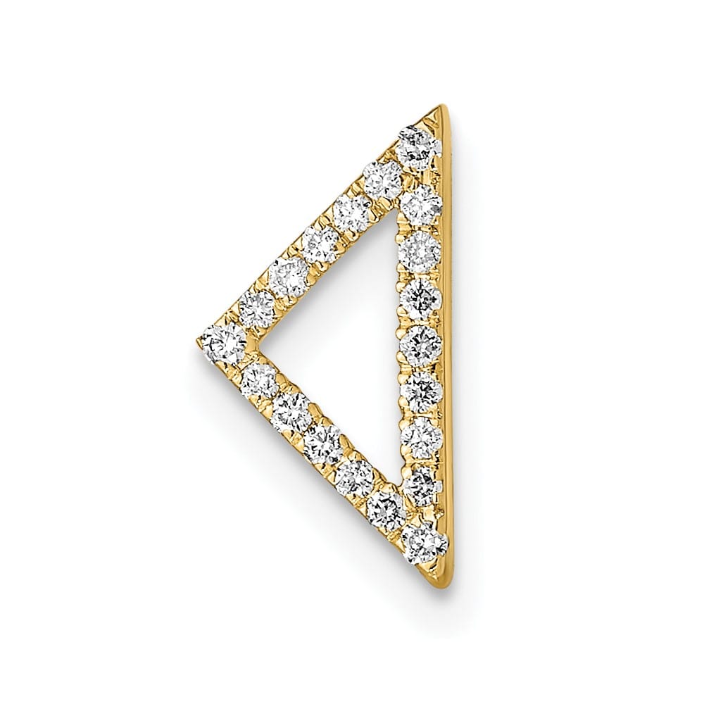 14K Yellow Gold Polished 1/10 ct Diamond Triangle Chain Slide