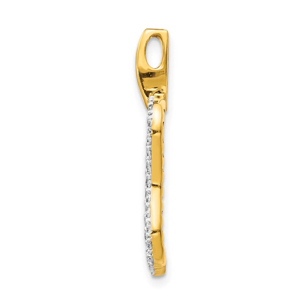 14K Yellow Gold Polished 1/2 ct Diamond Fancy Pendant