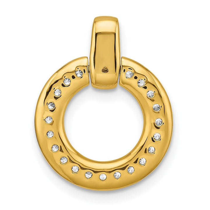 14K Yellow Gold Polished 1/4 ct Diamond Circle Chain Slide