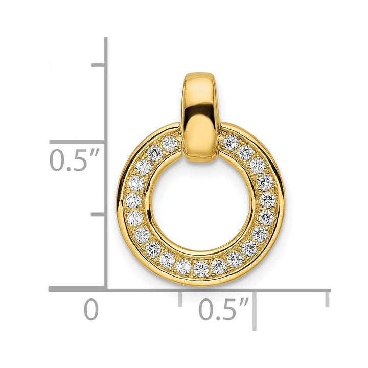 14K Yellow Gold Polished 1/4 ct Diamond Circle Chain Slide