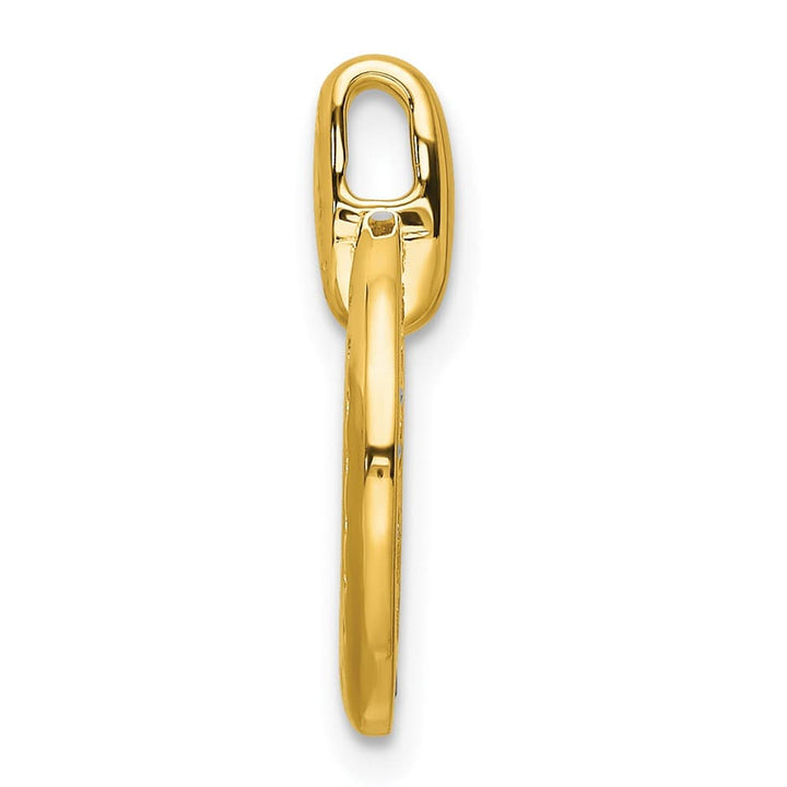 14K Yellow Gold Polished 1/4 ct Diamond Circle Chain Slide