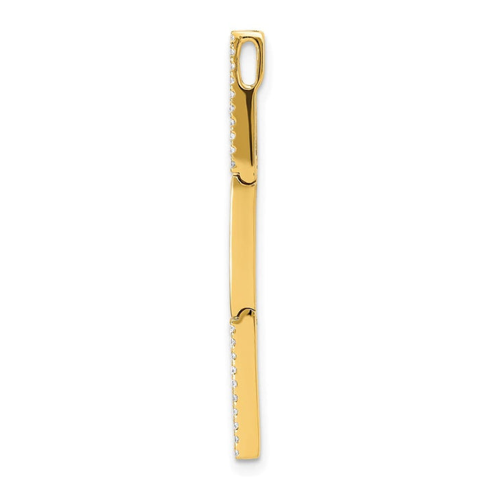 14K Yellow Gold Polished 1/5 ct Diamond Rectangle Link Chain Slide