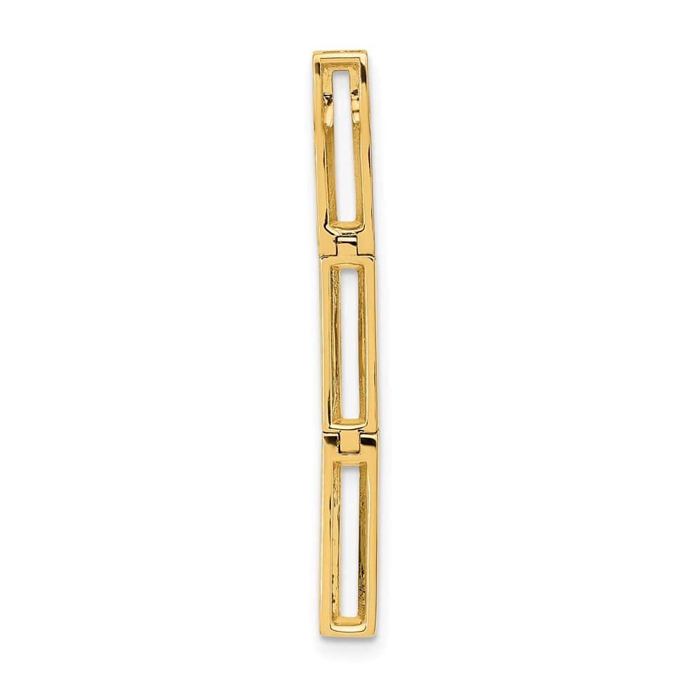 14K Yellow Gold Polished 1/5 ct Diamond Rectangle Link Chain Slide