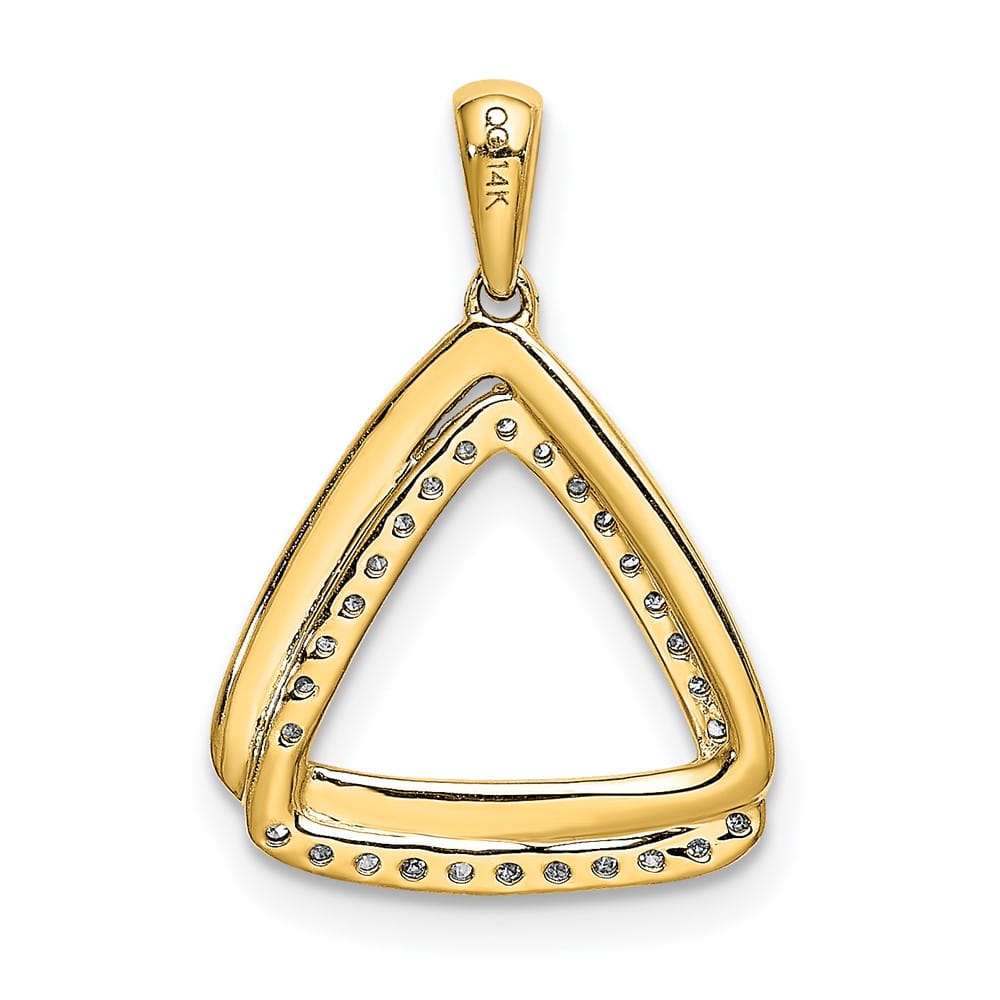 14K Yellow Gold Polished 1/6 ct Diamond Double Triangle Pendant