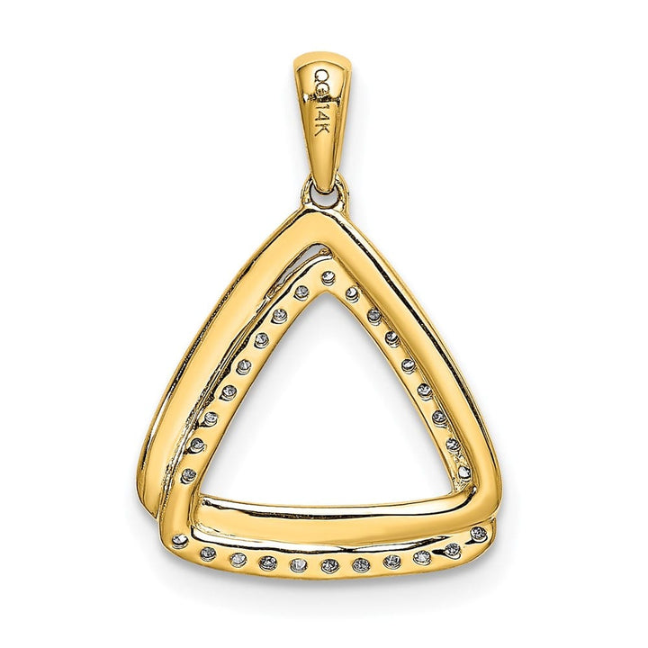 14K Yellow Gold Polished 1/6 ct Diamond Double Triangle Pendant