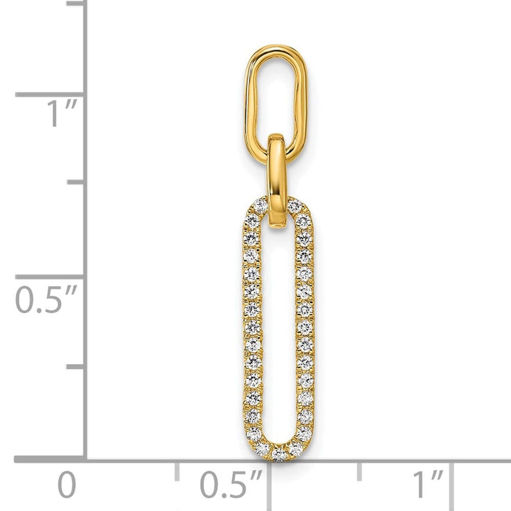 14K Yellow Gold Polished 1/6 ct Diamond Paperclip Link Pendant