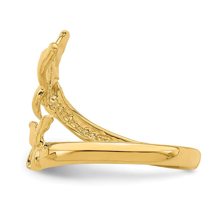 14k Yellow Gold Polished 2 Butterflies Toe Ring