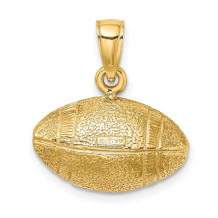 14K Yellow Gold Polished 3-D Football Charm