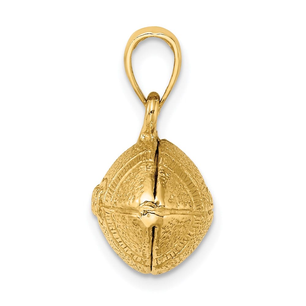 14K Yellow Gold Polished 3-D Football Charm