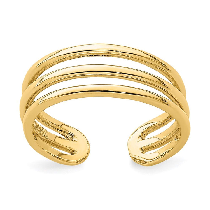 14k Yellow Gold Polished 3-Row Toe Ring