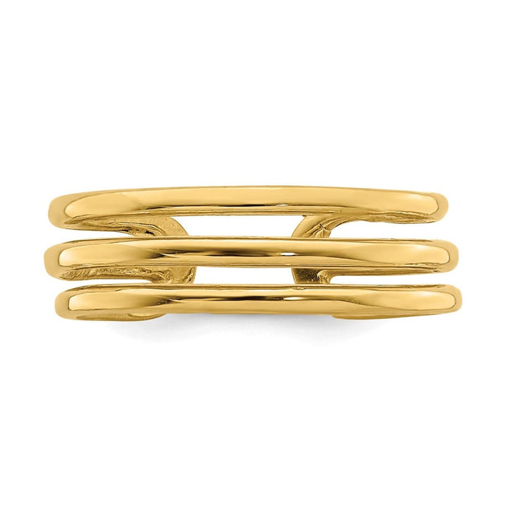 14k Yellow Gold Polished 3-Row Toe Ring