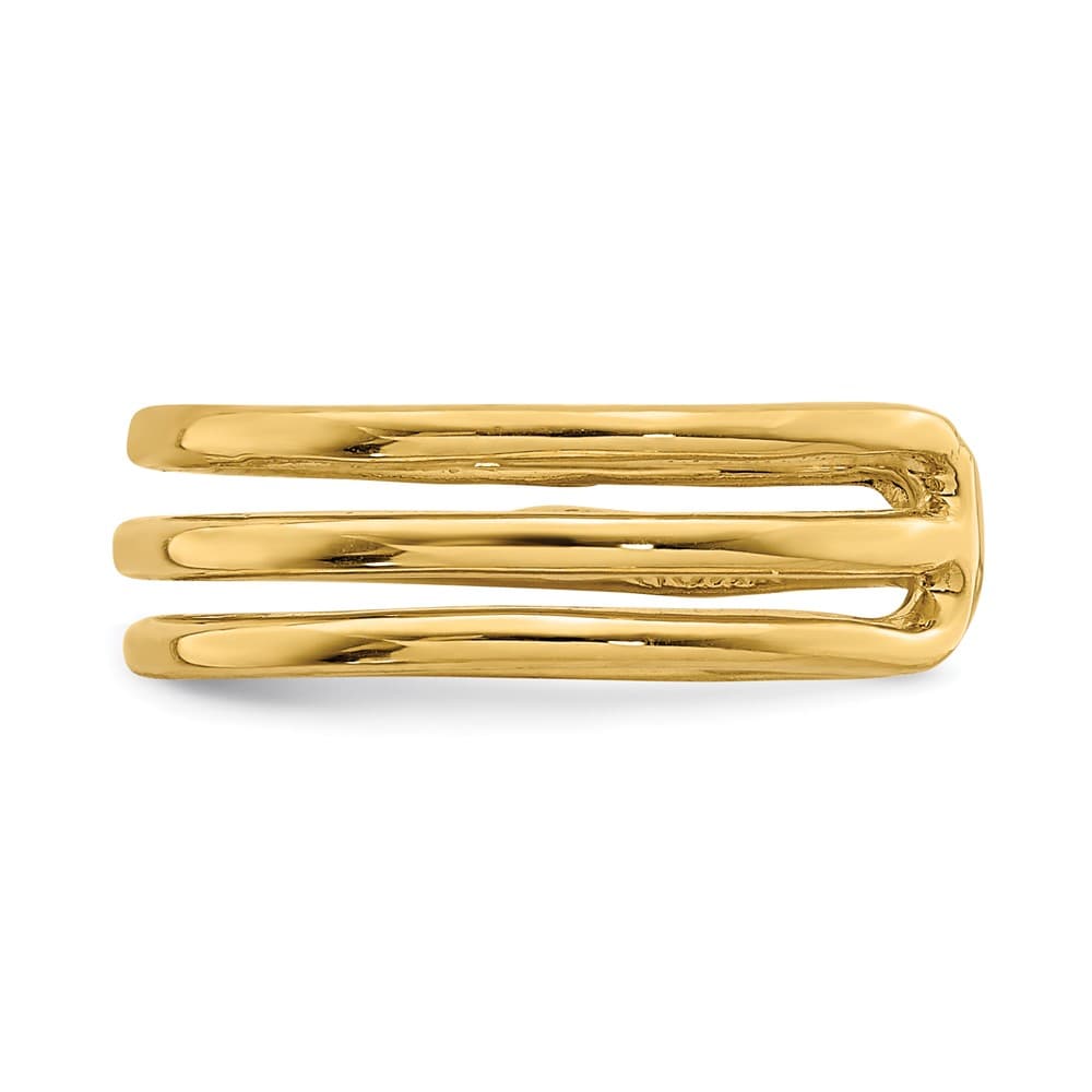 14k Yellow Gold Polished 3-Row Toe Ring