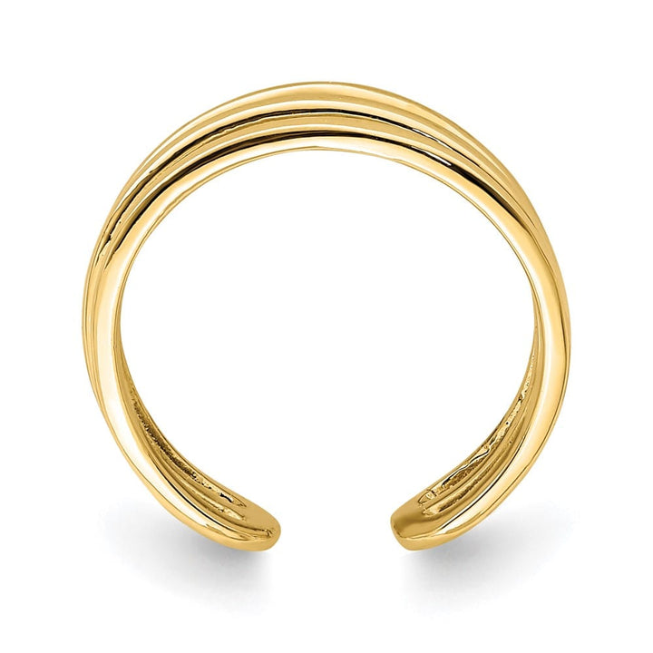14k Yellow Gold Polished 3-Row Toe Ring