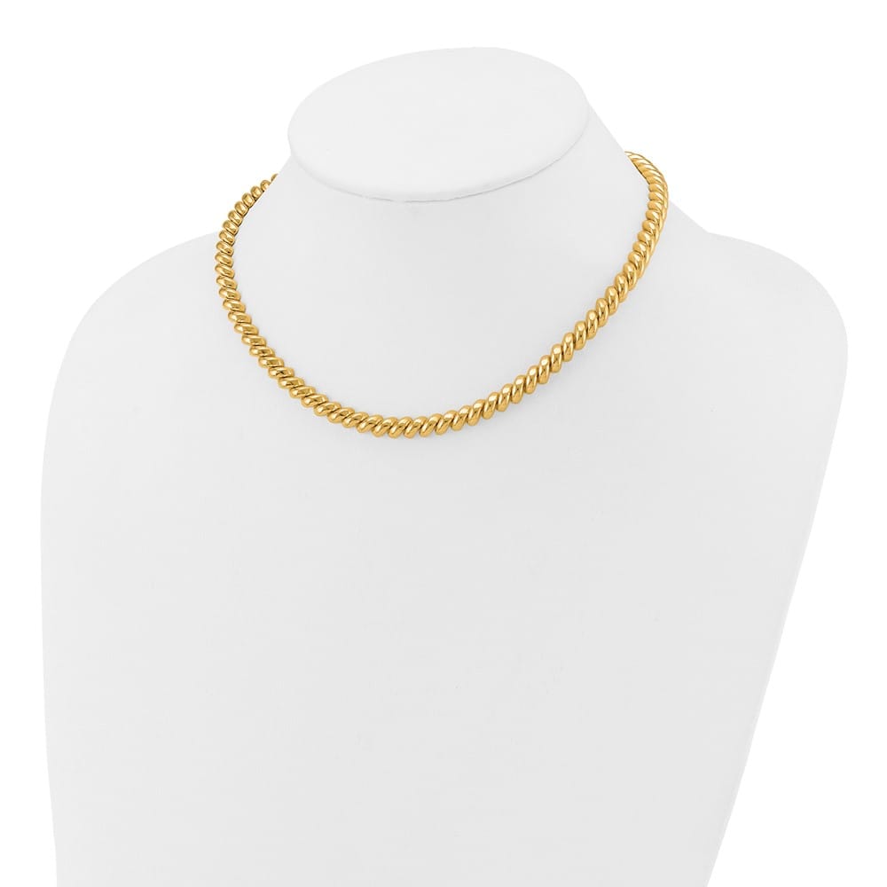 14K Yellow Gold Polished 6mm San Marco 16 inch Necklace