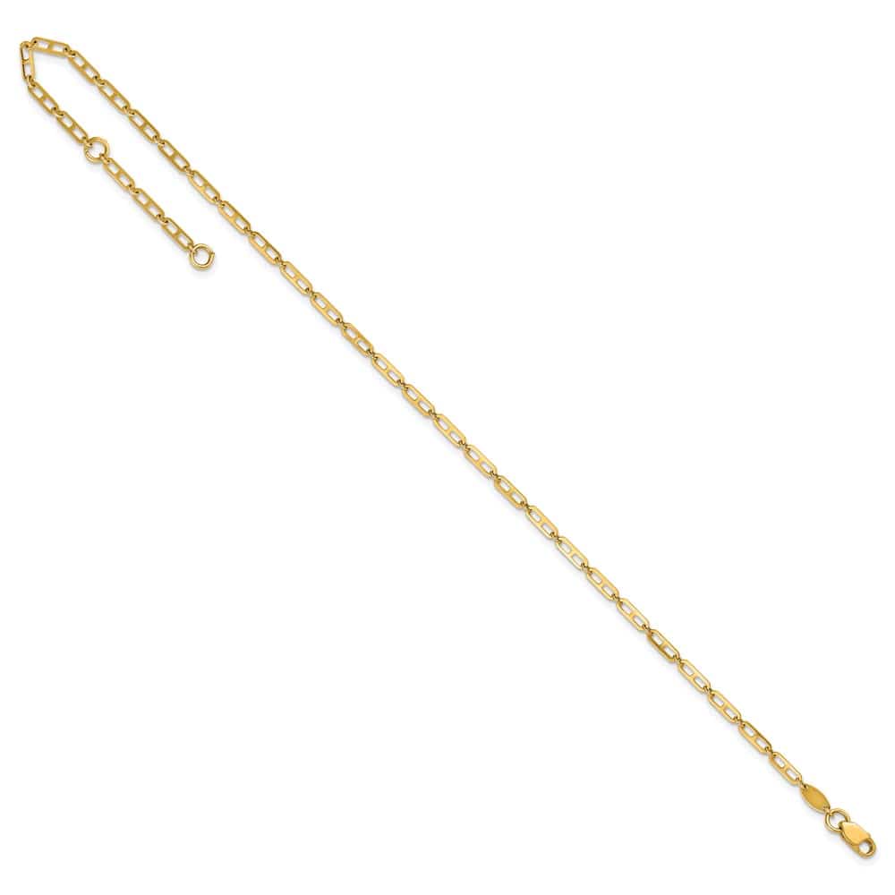 14K Yellow Gold Polished Anchor Link Anklet