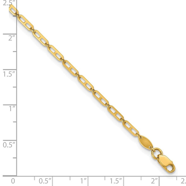 14K Yellow Gold Polished Anchor Link Anklet