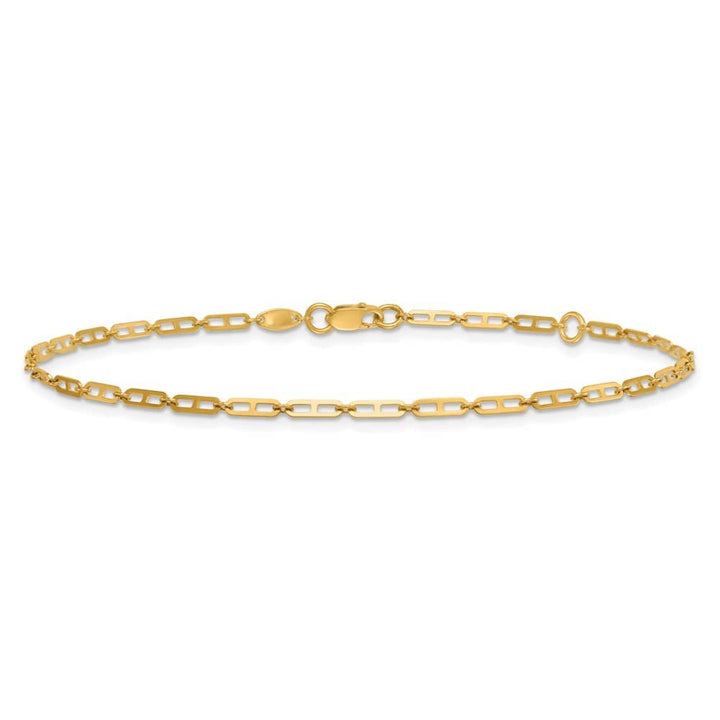 14K Yellow Gold Polished Anchor Link Anklet