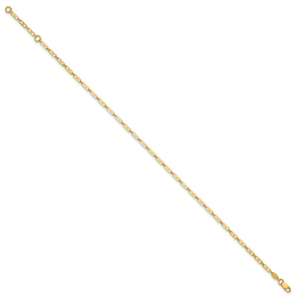 14K Yellow Gold Polished Anchor Link Anklet