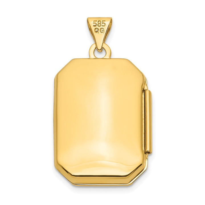 14K Yellow Gold Polished and Brushed D.C. 20x15mm Rectangular Locket