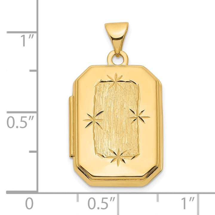 14K Yellow Gold Polished and Brushed D.C. 20x15mm Rectangular Locket