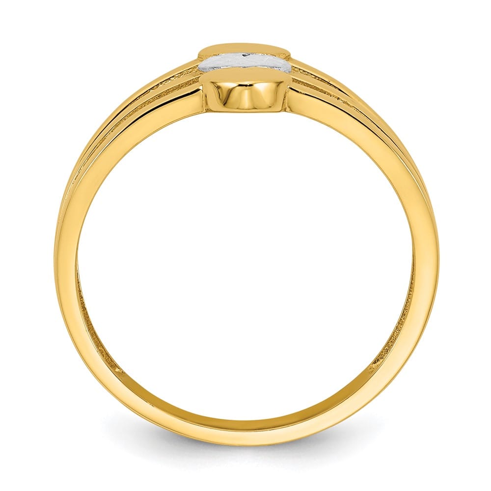 14k Yellow Gold Polished and D.C. Three Hearts Ring Ladies Stock Size 7 Ring Are Refundable