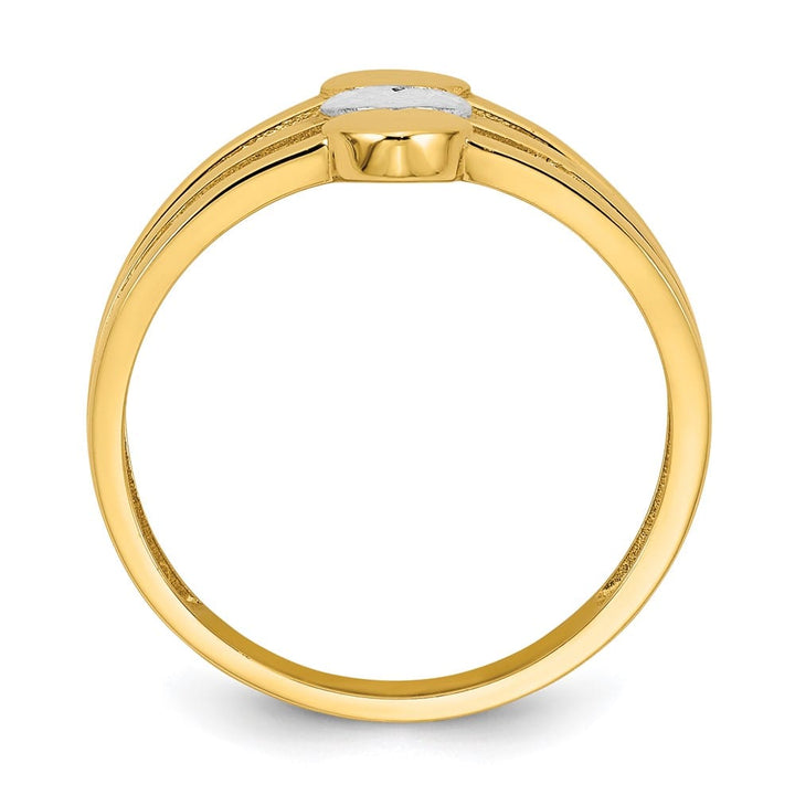 14k Yellow Gold Polished and D.C. Three Hearts Ring Ladies Stock Size 7 Ring Are Refundable