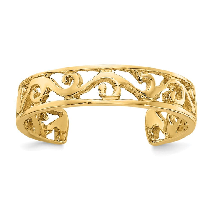 14k Yellow Gold Polished and D.C. Toe Ring