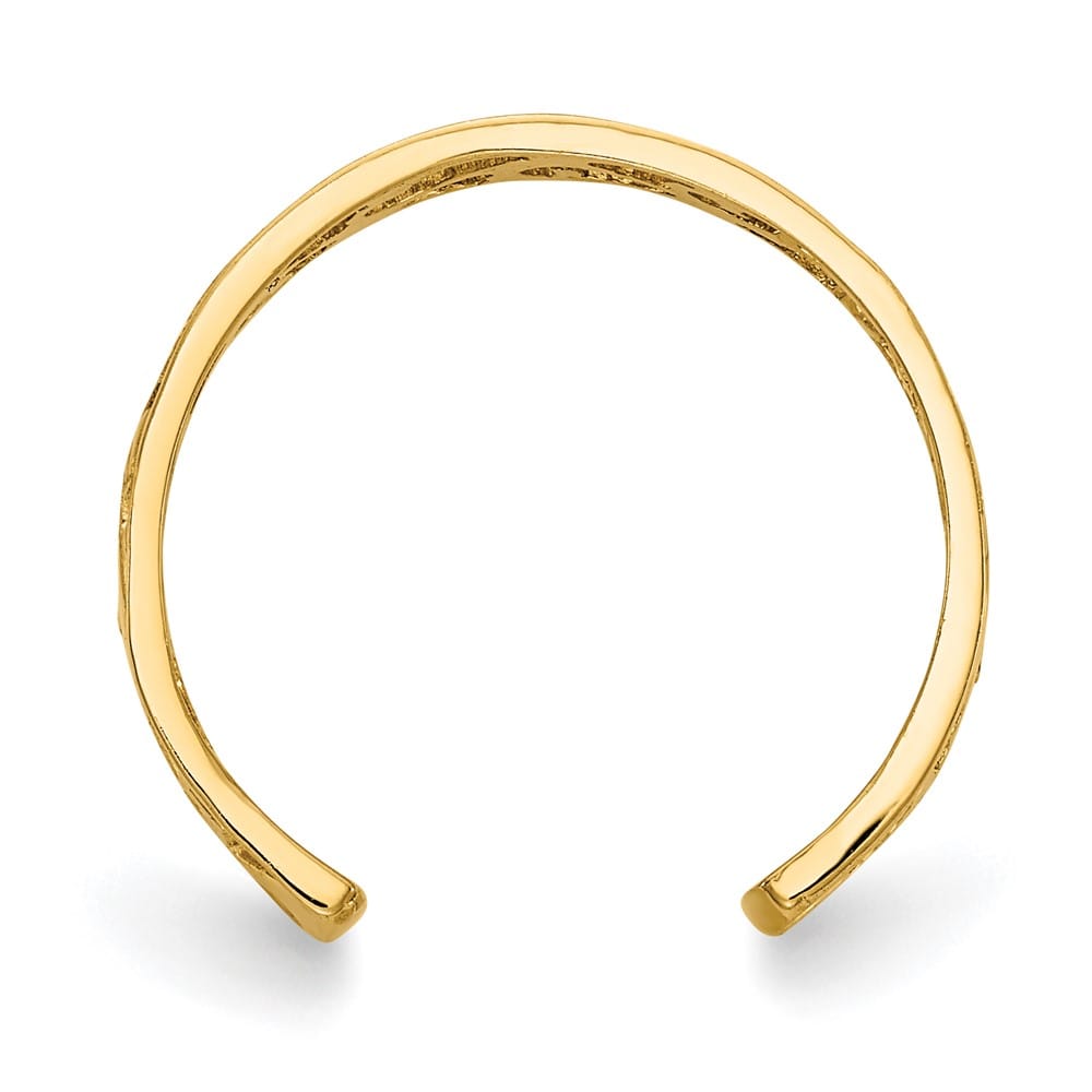 14k Yellow Gold Polished and D.C. Toe Ring