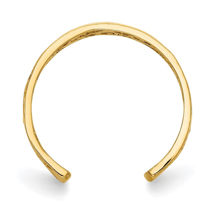 14k Yellow Gold Polished and D.C. Toe Ring