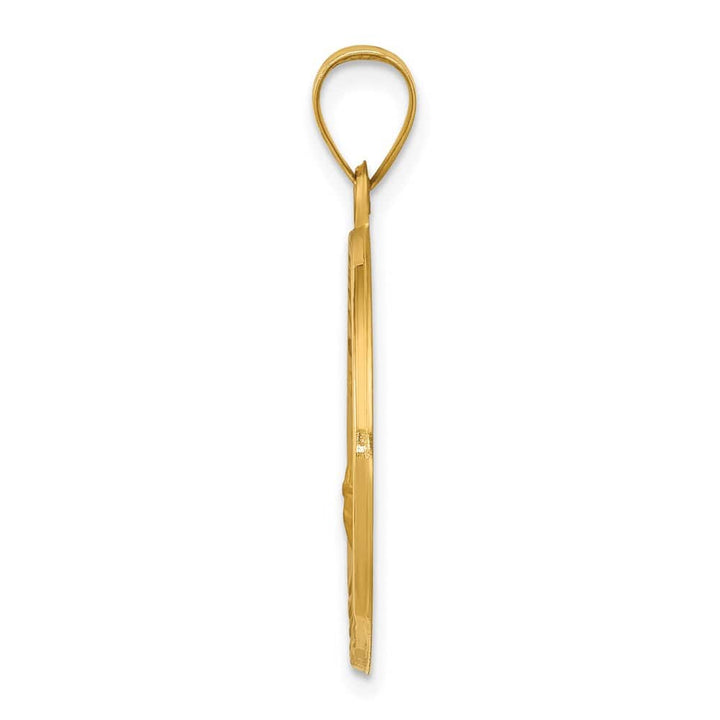 14K Yellow Gold Polished and Satin Hollow St. Florian Round Medal