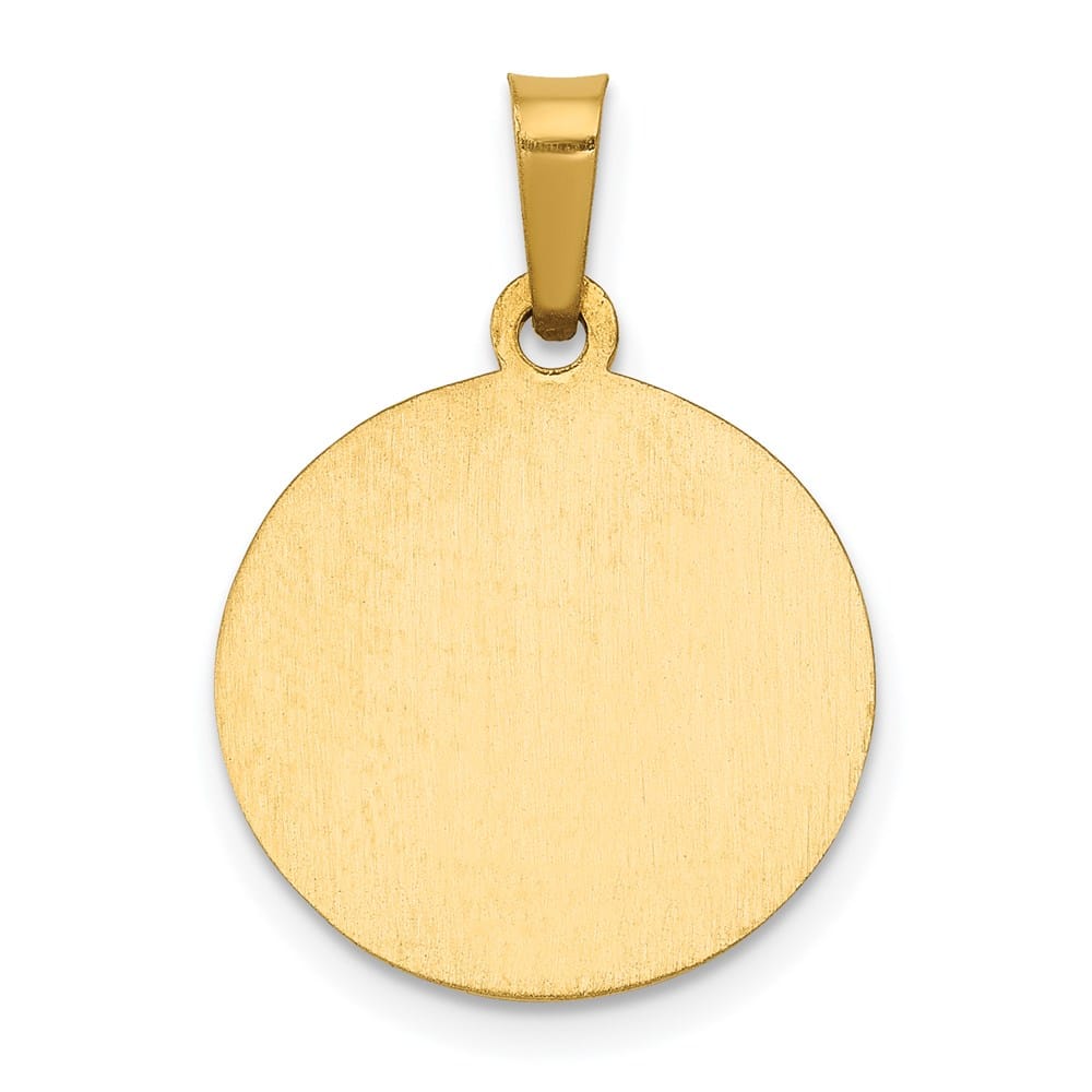 14K Yellow Gold Polished and Satin Hollow St. Gerard Round Medal