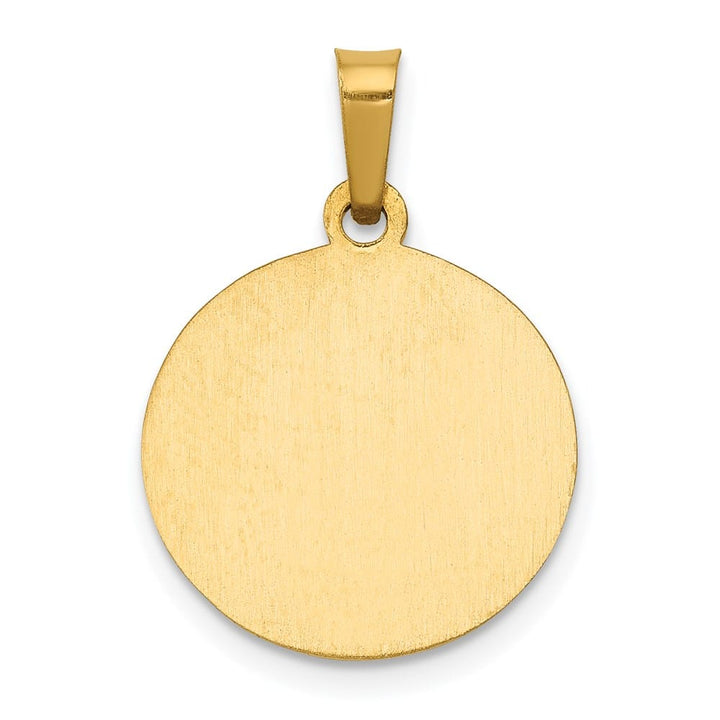 14K Yellow Gold Polished and Satin Hollow St. Gerard Round Medal