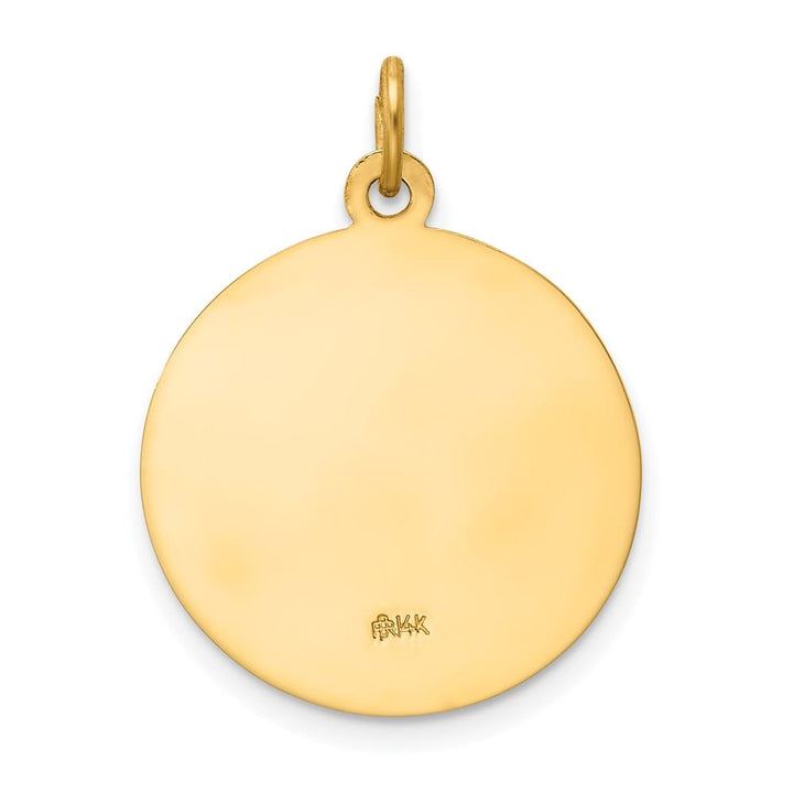 14K Yellow Gold Polished and Satin Solid St. Peter Round Medal
