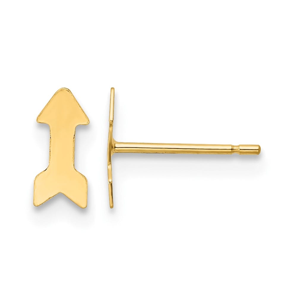 14K Yellow Gold Polished Arrow Post 3.5 x 7.5 mm Earrings, view 1 of 4