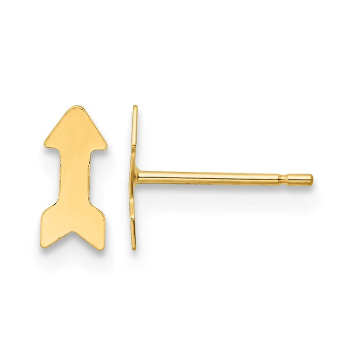 14K Yellow Gold Polished Arrow Post 3.5 x 7.5 mm Earrings, view 1 of 4