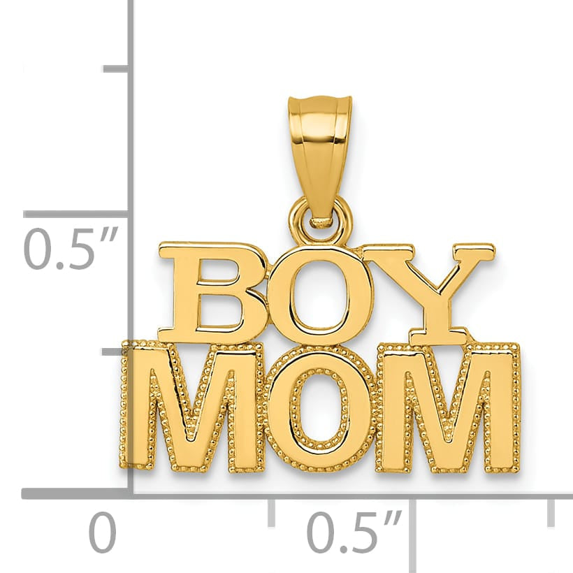 14K Yellow Gold Polished BOY MOM Pendant