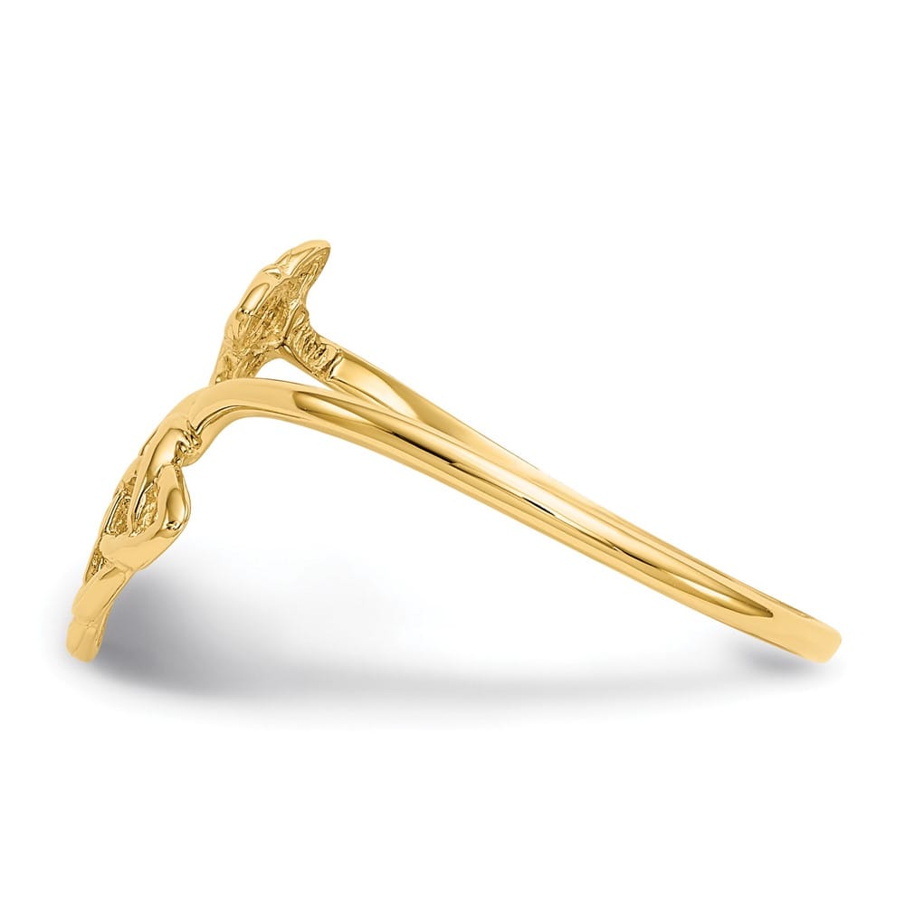 14k Yellow Gold Polished Celtic Knot Bypass Ring