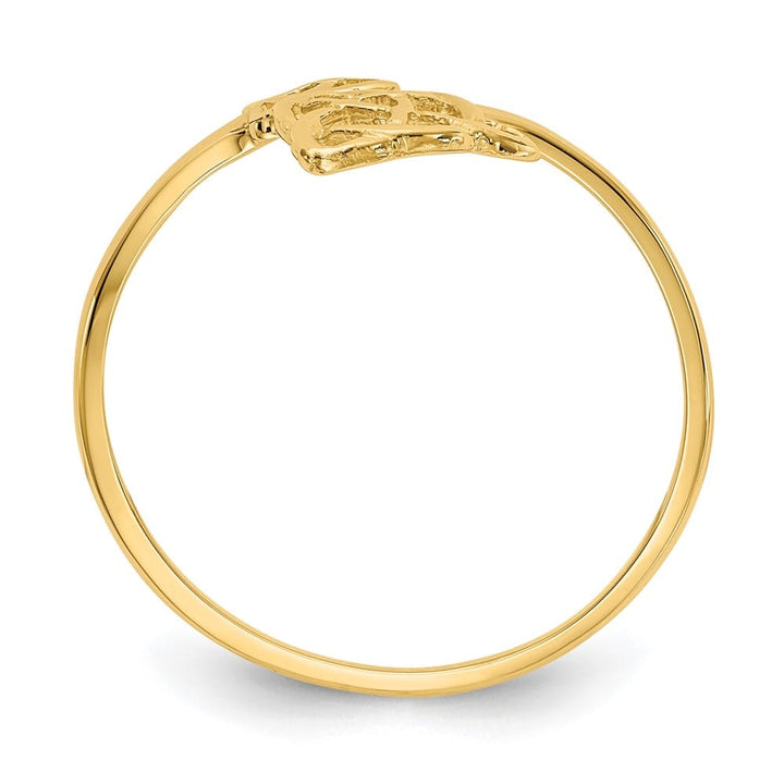 14k Yellow Gold Polished Celtic Knot Bypass Ring