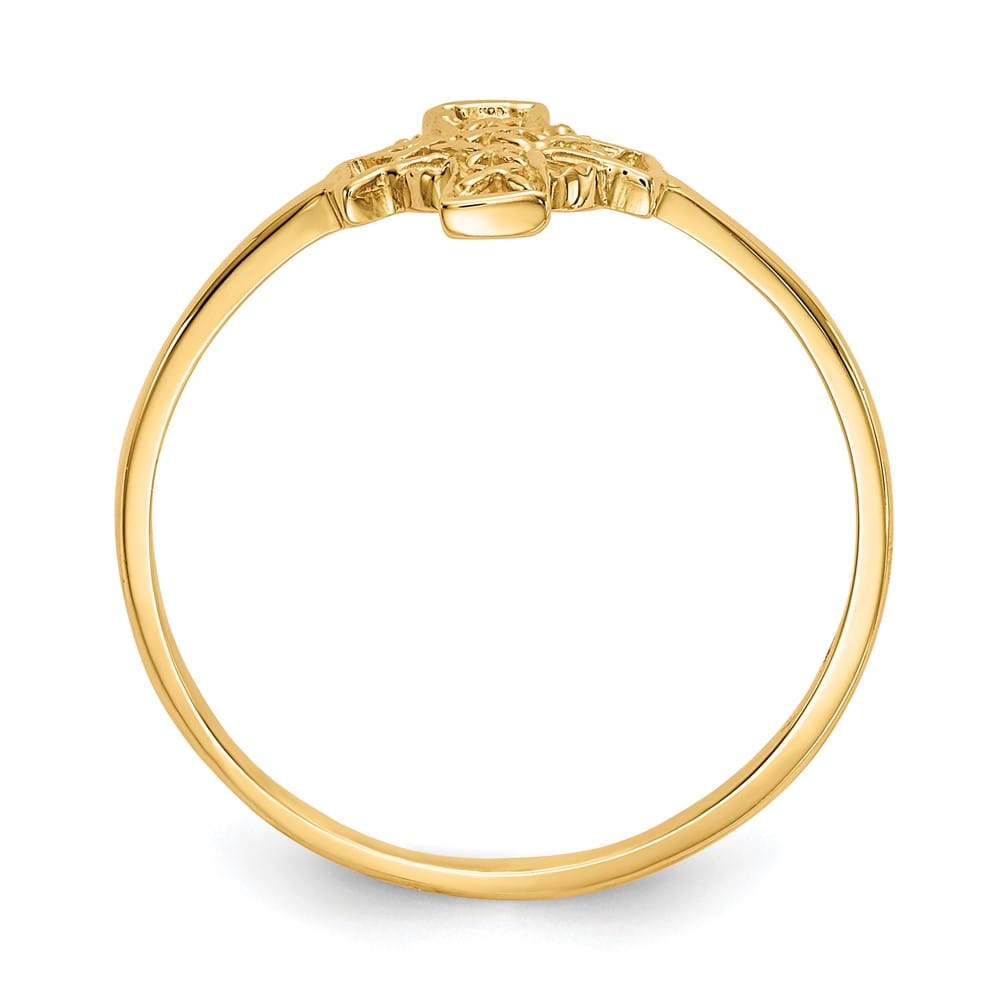 14k Yellow Gold Polished Celtic Knot Cross Ring