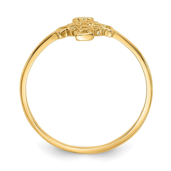 14k Yellow Gold Polished Celtic Knot Cross Ring